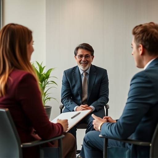 Profissionais de RH conduzindo uma entrevista